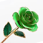 Deep Green Gold Rose ZJchao Gold Rose Love Forever Stem Dipped 24k Rose