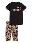 Puma Girls Minicats Animal Legging Set - Black, Black, Size 3-4 Years