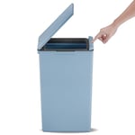 EKO - Morandi Kitchen Bin - Touch Recycling Bin - Perfect for Kitchen & Home, Titanium Blue Plastic Bin, 40 Litre