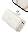 Anker Nano Powerbank, 5000 mAh Powerbank 22,5 W, connecteur USB-C Pliable intégré, Compatible avec iPhone 15, Samsung S22/23, série Note20/10, Huawei, iPad Pro/Air, AirPods et Plus Encore. (Blanc)