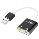 LinQ, Carte Son Externe USB Adaptateur Double Jack 3.5mm Micro et Casque