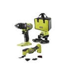 Perceuse-visseuse à percussion Ryobi 18V One+ Brushless - 2 Batteries 2,0Ah - Chargeur - Multitool offert