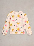 White Stuff Kids' Sadie Star Sweatshirt, Natural/Multi