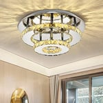 36w Plafonnier Cristal led, Lustre Plafonnier Cristal Moderne Design, Éclairage pour Chambre Salon Balcon Couloir, Ø30cm H15cm Blanc Chaud(3000-4000k)