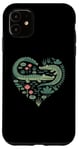 iPhone 11 Cute Alligator Heart Crocodile Gator for Kids Case