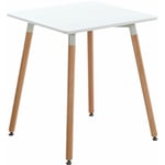 CLP - Table de cuisine carrée avec un design en bois moderne 60 cm différentes couleurs colore : Blanc