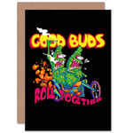 Wee Blue Coo Greeting Get Well Soon Adult Grass Buds Roll Together Gift Sealed Greeting Card Plus Envelope Blank inside