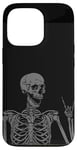 iPhone 13 Pro Cool Skeleton Rock Roll Music Sign Black Phone Cover Case