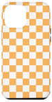 Coque pour iPhone 12 Pro Max Carreaux Jaune-Orange Damier