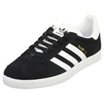 adidas Gazelle Mens Black White Casual Trainers - 8 UK