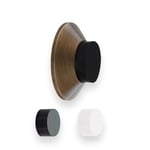 Evi Herrajes | Adhesive Door Stop | Wall Fitting | 35x15mm | Brass Leather | Conical Design | Two Rubber Bands Included | Adhesive or Screw Installation