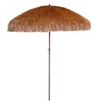 Parasol droit Raphia marron aluminium 2 m