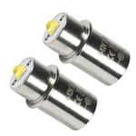 2x HQRP 3.2V-9V DC LED Bulb for 5 AA Mini-Maglite Lantern Flashlight Torch