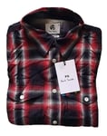 PAUL SMITH Shirt Mens M Tailored Slim Fit Red Black Check Back Panel Rrp £165