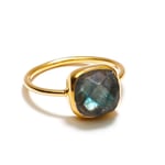 Bague labradorite et laiton doré