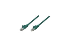 Intellinet Network Patch Cable, Cat5e, 10m, Green, CCA, U/UTP, PVC, RJ45, Gold Plated Contacts, Snagless, Booted, Lifetime Warranty, Polybag - patchkabel - 10 m - grøn