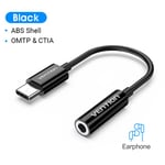 Vention Type C vers 3,5 Jack Écouteur USB-C Type C vers 3,5 mm Casque Adaptateur AUX Câble audio pour Huawei P40 P30 Pro Xiaomi 10 Nouveau, Noir BGIBA- 10 cm