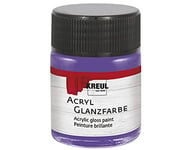 Kreul 79525-Peinture, 50 ml Verre Violet, Peinture Acrylique Brillante et Lisse pour Peindre et bricoler, à Base d'eau, résistante à la salive, séchage Rapide et Opaque, Purple