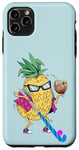 Coque pour iPhone 11 Pro Max Hockey, ananas, fête hawaïenne, hockey de campagne