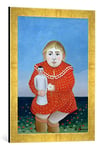 kunst für alle 'Image encadrée de Henri J.F. Rousseau The Girl with A Doll, c.1905 Impression d'art dans Le Cadre de Haute qualité Photos Fait Main, 40 x 60 cm, Doré, Raya