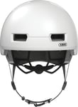 ABUS Casque de ville Skurb ACE - Casque de vélo stylé pour le quotidien, le skate, le BMX ou le longboard - argent/blanc, taille M