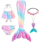 Nya barn The Little Mermaid Tails Barn Memaid Baddräkt Bikini Baddräkt Halloween Costume Gir GB15 Package1