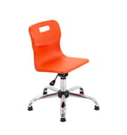 Titan Swivel Junior Chair with Chrome Base and Glides Size 3-4 Orange/Chrome