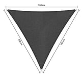 Shadow Comfort Ombre Voile écran Solaire perméable à l'eau HDPE auvent de Jardin pour Jardin extérieur Terrasse UV Bloc - Triangle 2x2m - Noir Carbone