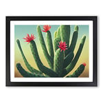 Feisty Cactus H1022 Framed Print for Living Room Bedroom Home Office Décor, Wall Art Picture Ready to Hang, Black A3 Frame (46 x 34 cm)