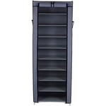 Armoire étagères à chaussures 10 couches avec housse 27 paires de chaussures Rangement Pratique en toile avec zip 58 x 28 x 160cm Gris RXJ10G