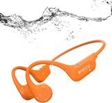 Casque de natation à conduction osseuse IPX8 étanche Bluetooth 5.3, casque sous-marin sans fil avec microphone intégré MP3 32 G pour le sport, la course à pied, le cyclisme