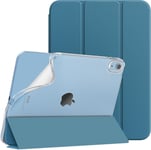 Coque Compatible Avec Ipad 10ème Génération 10,9 Pouces 2022,Mince Étui Tri-Fold En Tpu Souple Translucide Avec Réveil/Sommeil Auto Pour Ipad 10,Bleu Paon.[I185]