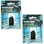 2X Ultramax 9V PP3 Alkaline battery Smoke Alarms (LR22, MN1604, 6LR61, RB100890)