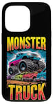 iPhone 13 Pro Monster Truck Crushing Cars Art for Monster Truck Lovers Case