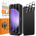 QsmQam 3 Pièces Verre Trempé pour Samsung Galaxy S24 FE et 3 Pièces Caméra Arrière Protecteur, Film Protection écran, 9H Dureté, Anti Rayures, Vitre Protection pour Samsung Galaxy S24 FE