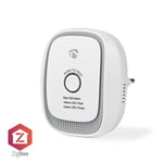 Nedis SmartLife-Gasdetektor | Zigbee 3.0 | Strømforsyning | Sensorlevetid: 5 År | EN 50194-1:2009 | Android™ / IOS | Med testknap | 75 dB | Hvid