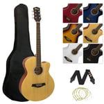 Tiger Full Size Beginners Acoustic Guitar Pack, Bag, Strap & Strings -