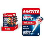 Loctite Super Glue-3 Power Gel Mini Dose lot de 6, colle forte enrichie en caoutchouc, mini-dose & Loctite Super Glue-3 | Précision – Colle forte pour réparations précises – Colle liquide