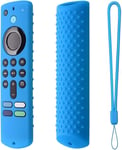 Housse de Protection en Silicone télécommande pour Fire TV Stick (3rd Gen), étui Anti-Chute pour télécommande TV, Housse de Protection avec lanière (Bleu Ciel)