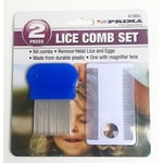 2pce Metal Plastic Nit Hair Comb Set Magnifier Remove Head Lice Eggs Effectively