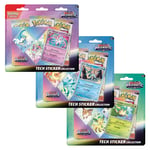 Vi har Pokemon Paldean Fates Tech Sticker 3-Pack Blister på lager i Norge | Gratis frakt over kr 1000 | La oss hjelpe deg med å fullføre samlingen din!