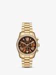 Michael Kors MK7276 Women's Lexington Chronograph Date Bracelet Strap Watch, Gold/Brown