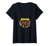 Womens Crash Bandicoot Vintage Island Breakthrough Game Poster V-Neck T-Shirt
