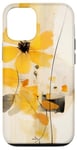 Coque pour iPhone 15 Abeille jaune peinture abstraite fleur