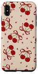 Coque pour iPhone XS Max Noeud rouge vintage cerise et coquette étoile de Noël sur beige