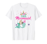 6th Birthday Girl Unicorn Shirt Mermaid Tail 6 Years Old T-Shirt