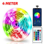 4M LED Strip Lights 5050 RGB Colour Changing Tape Cabinet Kitchen TV Bluetooth