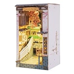 Rolife Book Nook Kit Sakura Densya Puzzle 3D Maquette en Bois à Construire Construction Adulte Booknook Kits pour Étagère Serre-Livres Décor avec Meubles