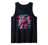 Rizzly Bear Synthwave Retrowave Aesthetic Vibes Cute Bear Tank Top