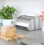 Brabantia Roll Top Matt Steel Bread Bin Silver